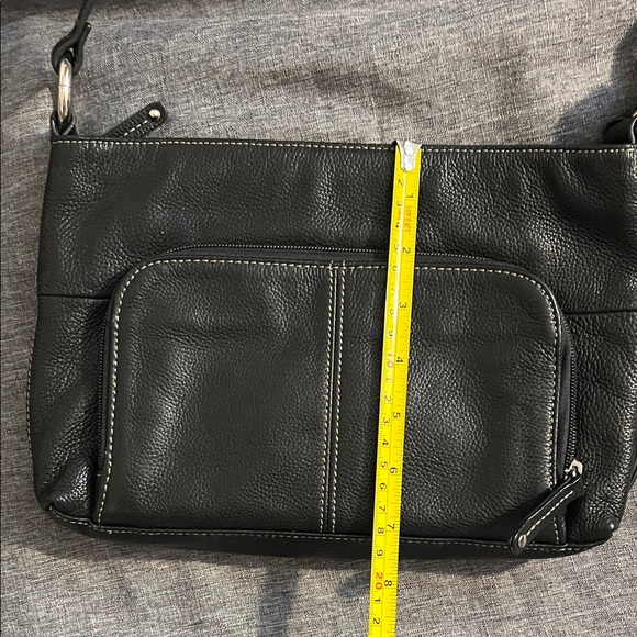 Tignanello Black Pebble Leather Crossbody with Silver Accent - Picture 12 of 12